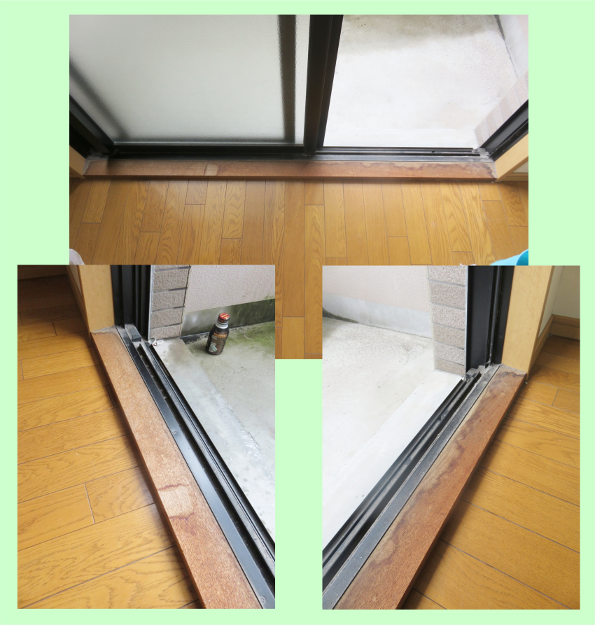 掃き出し窓付近‐木枠の色落ち・色褪せ