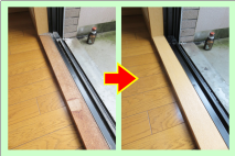 木枠の色落ちを塗装でリペア