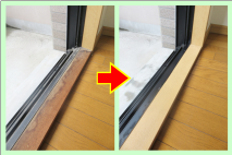木枠の色落ちを塗装でリペア