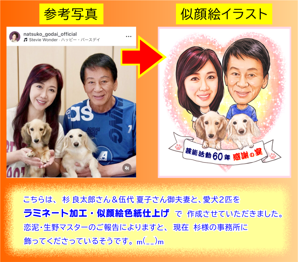 御夫妻の似顔絵