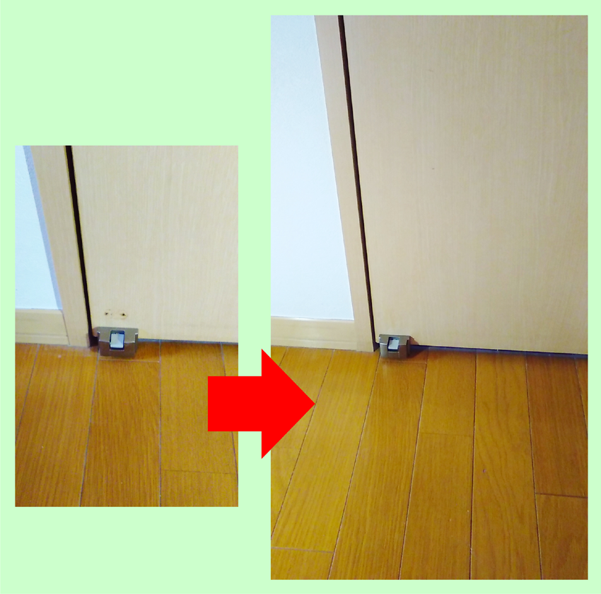 建具のビス穴補修